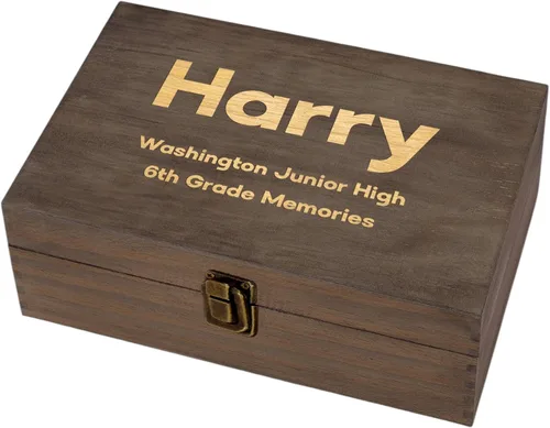 Miniatura 25 de Caja de Recuerdos de Madera Personalizada con Grabado Personalizado Caja de Memoria de Aventura para Parejas Recuerdos de Viaje Fotos Cartas - Cajas