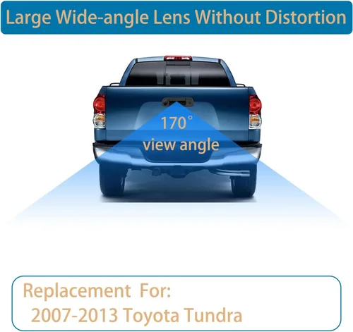 Miniatura 2 de Gledewen Cámara de Respaldo para Mango de Portón Trasero, Compatible con Toyota Tundra 2007-2013, con Llavero, con Ángulo de Visión Trasera de 170°