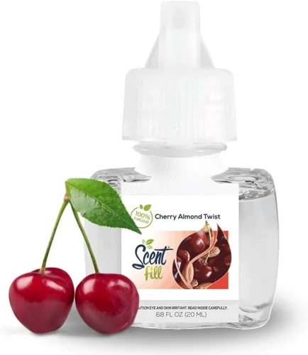 Miniatura 2 de Scent Fill Ambientador 100% natural de cereza y almendra con enchufe, recambios de aceite perfumado, 3 recambios