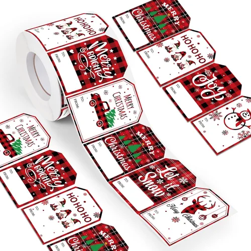 Miniatura 8 de Zonon 720 Piezas Etiquetas Autoadhesivas para Regalos de Navidad Etiquetas de Nombre Kraft de Navidad Pegatinas Kraft Natural de Navidad Etiquetas