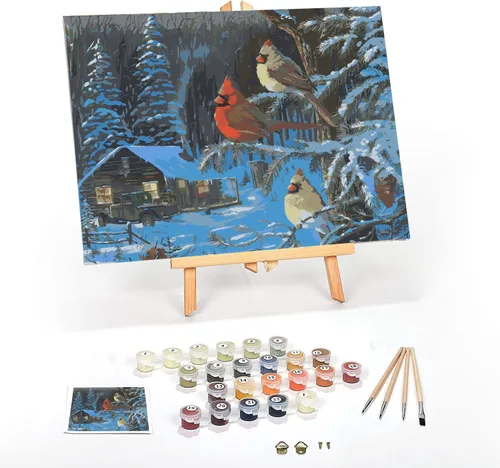 Miniatura 23 de Ledgebay Kit de Pintura por Números DIY para Adultos con Lienzo Enmarcado, de Principiante a Avanzado, los Kits Incluyen Juego de Pintura Acrílica