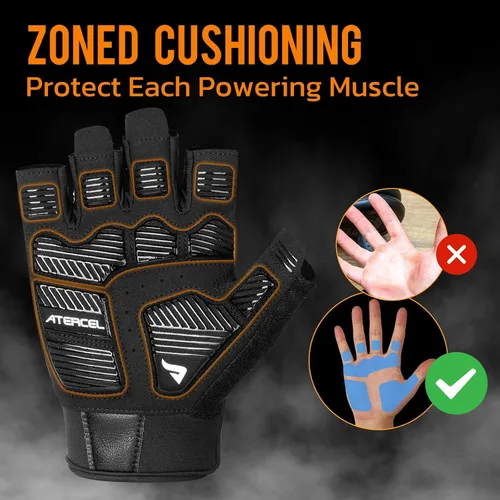 Miniatura 2 de ATERCEL Guantes de entrenamiento de gimnasio para hombres y mujeres, guantes de levantamiento de pesas con excelente agarre, guantes ligeros