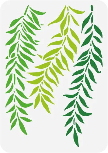 Miniatura 9 de BENECREAT Plantillas de pintura de plantas tropicales de 12 x 12 pulgadas, patrón de hojas, plantillas de dibujo de plástico reutilizables