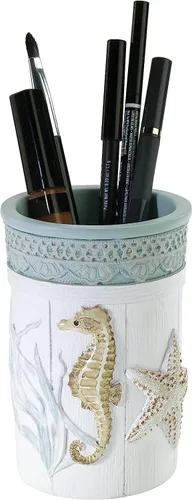 Miniatura 3 de Avanti Linens - Vaso, organizador de encimera, accesorios de baño elegantes de granja (colección de conchas de granja)