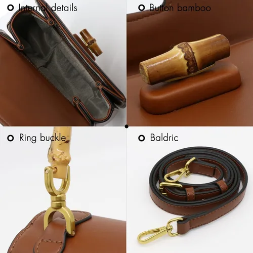 Miniatura 7 de Bolso de mano para mujer, bolso cruzado con asa superior en forma de bambú