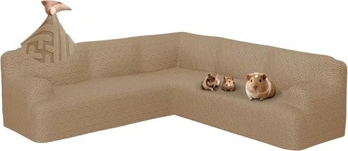 Miniatura 29 de Fundas para sofá seccional en forma de L de 1 pieza, fundas de esquina elásticas para sofá, funda de sofá antideslizante, lavable, fundas de sofá