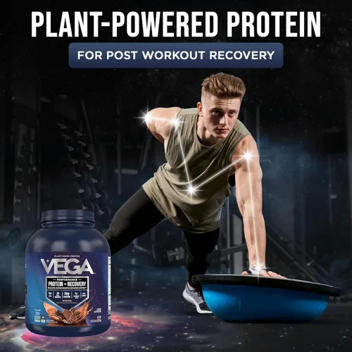 Miniatura 2 de Vega Sport Proteína Vegana en Polvo + Recuperación - 30g de Proteína a Base de Plantas por Porción, Mocha, 45 Porciones, 5g de BCAA, Probióticos