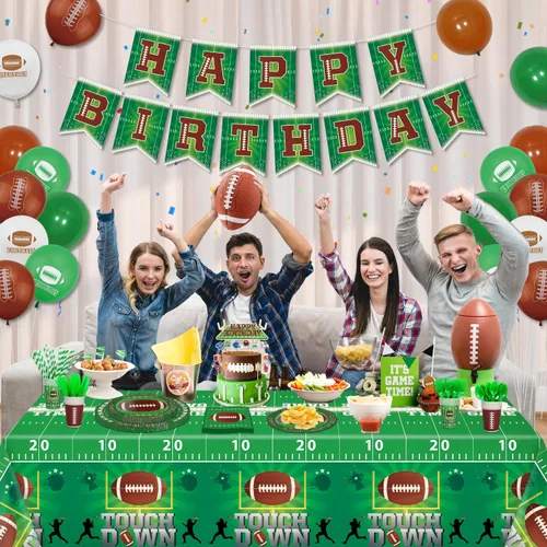 Miniatura 3 de Paquete de 204 decoraciones de fiesta de cumpleaños de fútbol, suministros de fiesta de fútbol, decoración de fiesta de fiesta de juegos deportivos