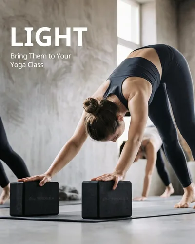 Miniatura 4 de Trideer - Bloques de yoga (paquete de 2), bloques de espuma suave antideslizantes con bordes biselados para alineación y estiramiento en yoga