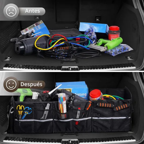 Miniatura 7 de HIRALIY Organizador de almacenamiento para maletero de automóvil 4 en 1 con bolsa enfriadora a prueba de fugas, caja de almacenamiento plegable