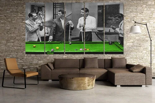 Miniatura 8 de Blaze Canvas Rat Pack Playin Pool - Lienzo decorativo para pared (3 piezas, mediano)