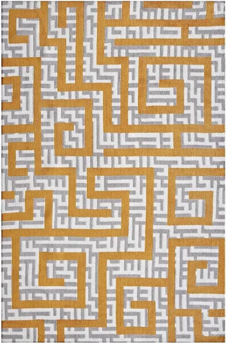 Miniatura 2 de Modway Nahia - Alfombra geométrica de laberinto de 5 x 8 pies, color marfil, gris claro y amarillo plátano