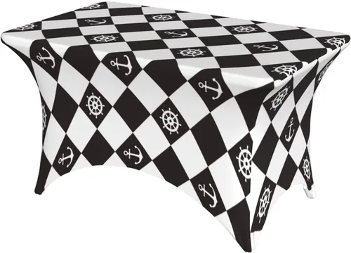 Miniatura 34 de Mantel rectangular ajustable de elastano elástico con estrellas patrióticas americanas de 4 pies, protector de mesa para fiestas, eventos