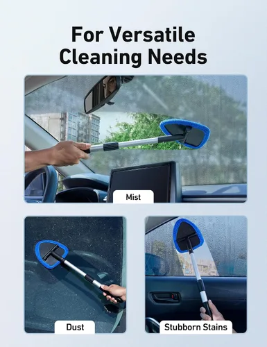 Miniatura 8 de AstroAI - Limpiador de parabrisas, limpiador de microfibra para ventanas de automóviles con 4 almohadillas de microfibra reutilizables, lavables
