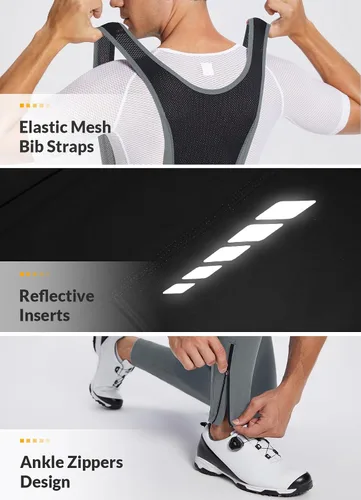 Miniatura 6 de BALEAF Pantalones de ciclismo de invierno para hombre, con acolchado 4D, térmicas, resistentes al agua, para ciclismo, para clima frío, bolsillos