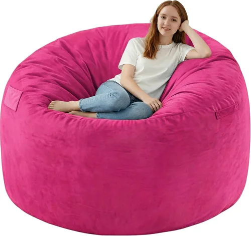 Miniatura 51 de Silla de Puf de 3 Pies, Sillas de Puf Cómodas con Relleno de Espuma Viscoelástica, Sofá de Puf Esponjoso con Funda de Terciopelo Holandés, Sillas