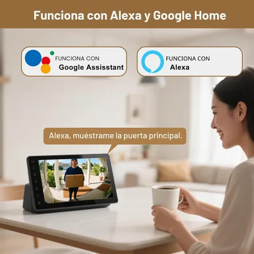 Miniatura 9 de Timbre con cámara inalámbrico, video FHD de 2K de arriba a abajo, sin suscripción, comunicación bidireccional, timbre de video inteligente