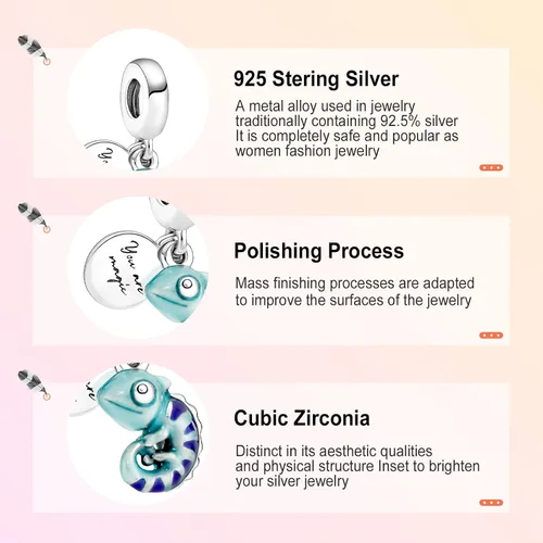 Miniatura 6 de Annmors Charms for Bracelets 925 Sterling Silver Flower Nature & Animal Dangle for Women Bracelet & Necklace Pendant