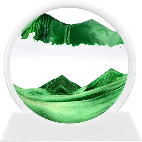 Miniatura 11 de rysnwsu Imagen artística de arena en movimiento redonda de vidrio 3D de mar profundo, paisaje de arena en movimiento, regalo de arena que fluye