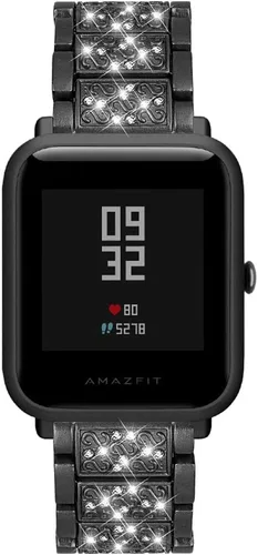 Miniatura 5 de FitTurn Bandas brillantes de joyería para Amazfit Bip 6/Bip 5 Band para mujeres y hombres, correa de metal de repuesto para Amazfit Bip 6