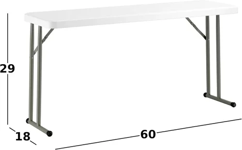 Miniatura 3 de Mesa plegable de 18 x 60 pulgadas, mesa de entrenamiento y eventos de plástico blanco granito, delgada, estrecha, larga, mesas de entrenamiento