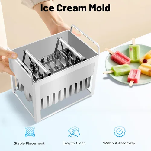 Miniatura 6 de Moldes para hacer paletas de acero inoxidable, 30 piezas, moldes de paletas de acero inoxidable, hechos en casa, reutilizables, para hacer