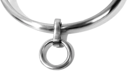 Miniatura 6 de Cuffstore Gargantilla de acero inoxidable con cierre de 14 pulgadas con anillo, Acero inoxidable satinado, no conocido