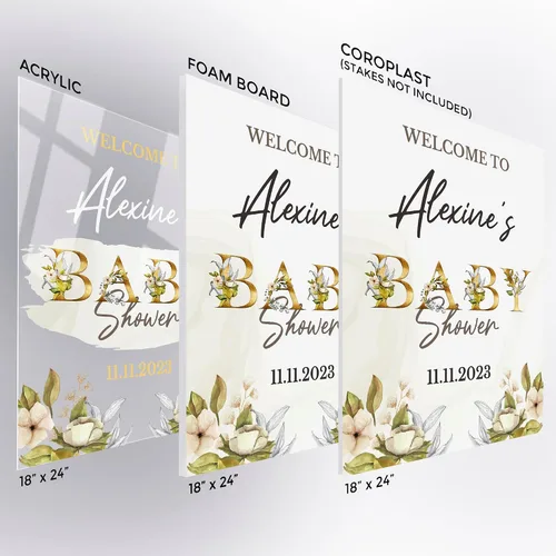 Miniatura 2 de Letrero de bienvenida personalizado de 18 x 24 pulgadas, revelación de género para niño o niña, decoraciones de ducha, letrero personalizado