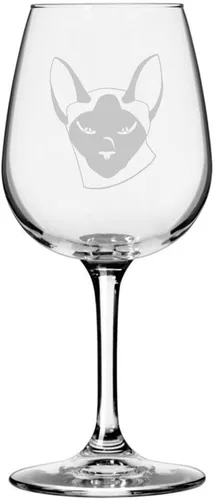 Miniatura 163 de Copa de vino de 12.75 onzas con temática de gato abisinio grabada para todo uso