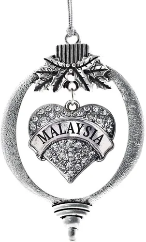 Miniatura 109 de Inspired Silver Adornos festivos de dije de corazón pave de plata con circonitas cúbicas