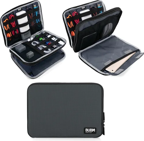 Miniatura 13 de Organizador de equipaje con doble capa para viajes BUBM, para llevar dispositivos y accesorios electrónicos., Azul, 2 capas M
