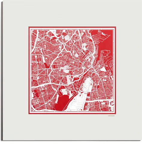 Miniatura 144 de O3 Design Studio Mapa de corte de papel Madrid negro mate de 20 x 20 pulgadas
