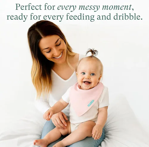 Miniatura 9 de PurComfy Baberos supersuaves, baberos de bambú de primera calidad para bebés niños y niñas, baberos ajustables a presión, paquete de 6