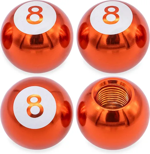 Miniatura 62 de 4 piezas tapas de vástago de válvula de neumático estilo bola 8, cubiertas universales de vástago de válvula de neumático con núcleo de cobre a