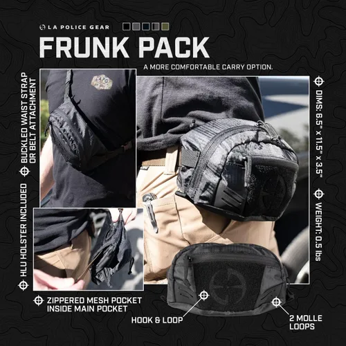 Miniatura 3 de LA Police Gear Riñonera con funda extraíble, cangurera táctica para transporte EDC/oculto, bolsa cruzada táctica, Negro