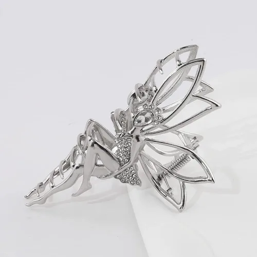 Miniatura 7 de Accesorios para el cabello plateado con diamantes de imitación de hada: horquillas de cristal de elfo, clips de metal y pasadores para niñas