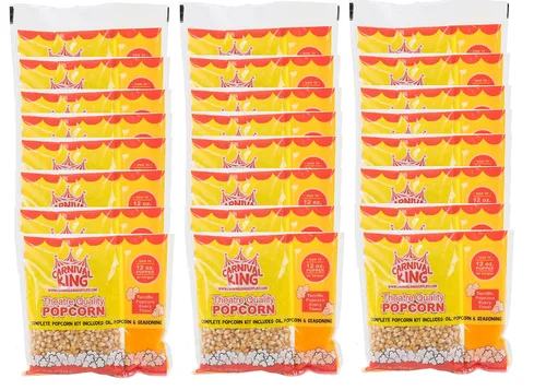 King - Kit de palomitas de maíz todo en uno para 12 oz a 14 oz. Poppers 24 Case