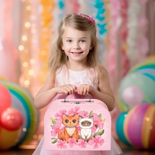 Miniatura 7 de Lajeje Juego de fiesta de té de gato para niños pequeños y niñas de 3 a 6 años, juguete de simulación y regalo de cumpleaños, incluye juego de té