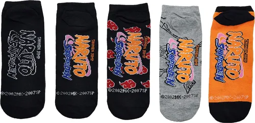 Miniatura 3 de Naruto Shippuden Calcetines Cosplay (5 pares) - (1 tamaño) Akatsuki Calcetines de corte bajo Naruto Anime Calcetines Mujeres y Hombres, Multicolor
