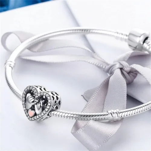 Miniatura 5 de BISAER Abalorio de plata de ley 925 con cuentas de cristal azul Hamsa para pulsera Pandora