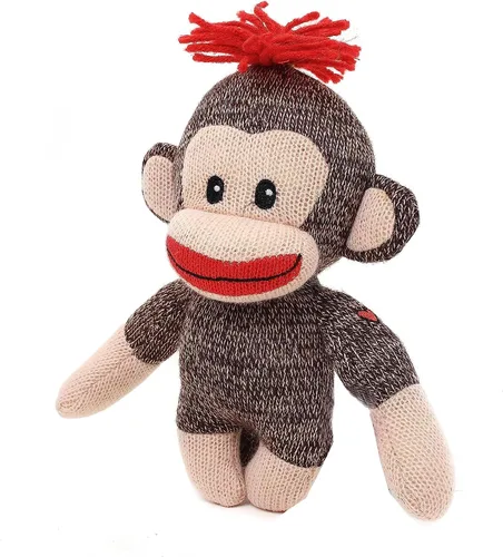 Plushland Adorable mono calcetín, el original juguete de peluche tradicional tejido a mano, regalo para niños, bebés, adolescentes, niñas y niños,