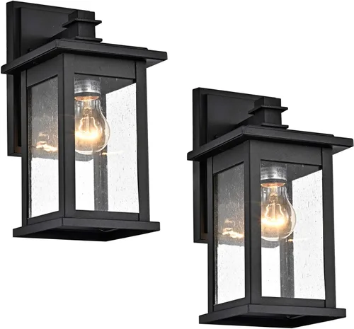 Miniatura 18 de MICSIU Luces de Porche de Bronce Frotado con Aceite para Pared Exterior, Lámparas Exteriores Impermeables Estilo Granja con Casquillos E26