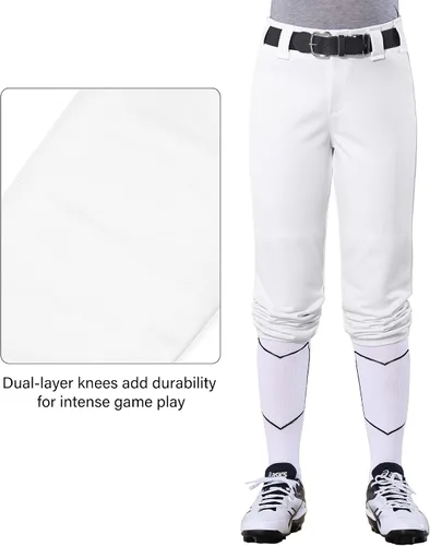 Miniatura 6 de Stelle Pantalones de sóftbol para niñas, pantalones de béisbol para jóvenes, pantalones de lanzamiento rápido con bolsillos, camiseta para niños