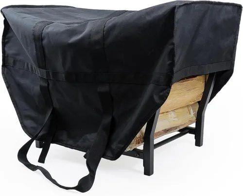 Miniatura 2 de Estantes para leña FireProof Pros con ganchos (Negro con cubierta)