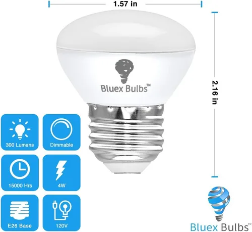 Miniatura 2 de Paquete de 4 bombillas LED R14 de 4W, base E26, mini reflector, bombilla de luz de inundación regulable, 4000K blanco frío - equivalente a 40W
