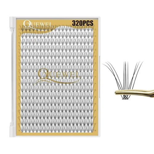 Miniatura 25 de QUEWEL 580 racimos de pestañas 30D+40D+50D+60D+80D+100D racimos de pestañas wispy de 10-18mm, pestañas individuales en racimo reutilizables