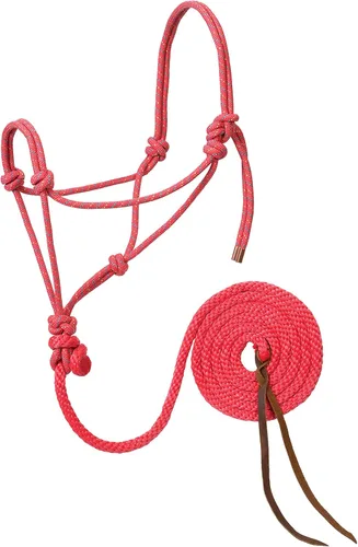 Weaver Leather Cuerda trenzada de diamante halter y plomo Rosa brillante/Oro/Turquesa