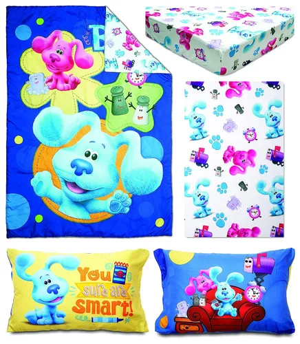 Miniatura 2 de Blues Clues You Are Smart - Juego de ropa de cama infantil de 4 piezas, incluye edredón, juego de sábanas, sábana bajera, sábana superior + funda