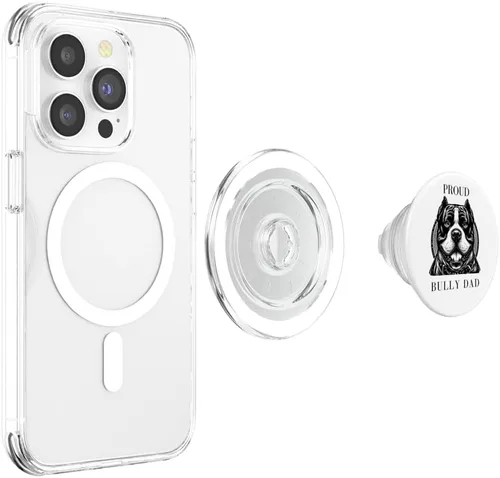 Miniatura 4 de Bully Dad American Bully XL Pitbull Terrier Dog Support PopSockets MagSafe PopGrip para iPhone