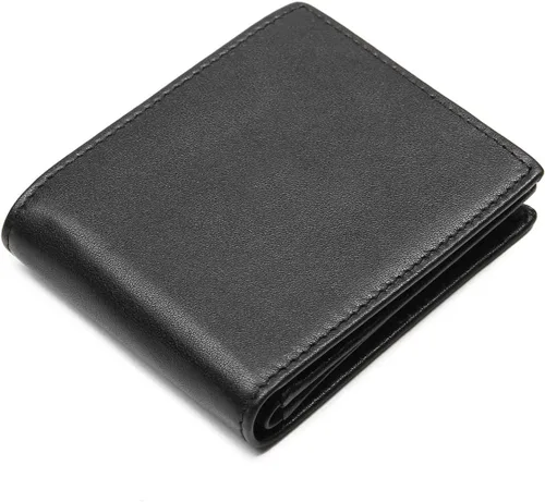 Miniatura 9 de Polare - Cartera plegable de piel de caballo loco natural para hombre, con bloqueo RFID
